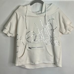 Adidas by Stella McCartney short sleeve hooded pocket sweatshirt *cropped*